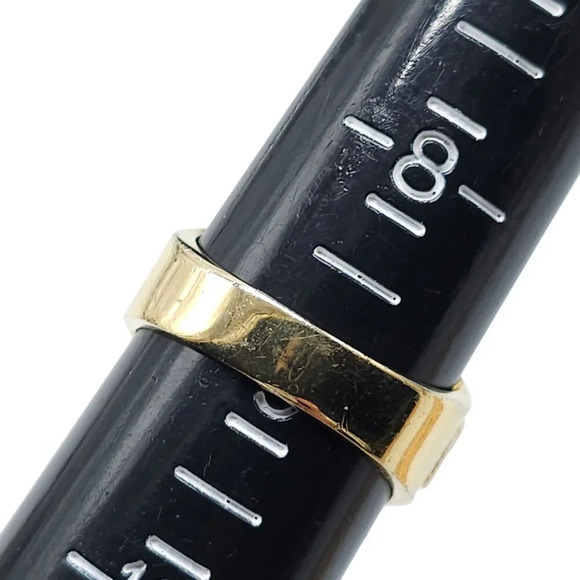 Uncas 18k Gold Plated Two-Tone Textured Clear Rhinestone Zircon Ring Size 9 - Picture 6 of 6